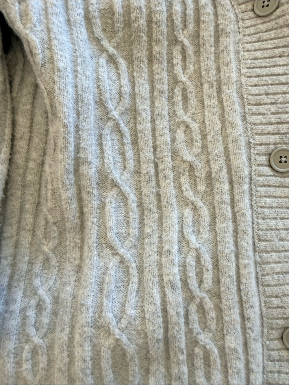 ALO Yoga Winter Bliss Cable Knit Cardigan Light Gray M - Picture 5 of 8
